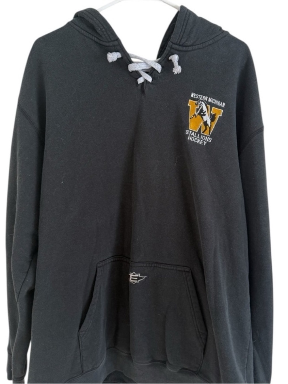 Easton Vintage Rare Western Michigan Stallions Hockey Hoodie Easton Black XL